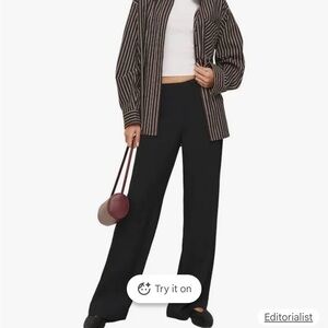 NWT Reformation Hallie Mid Rise Women Pant - Black 8P